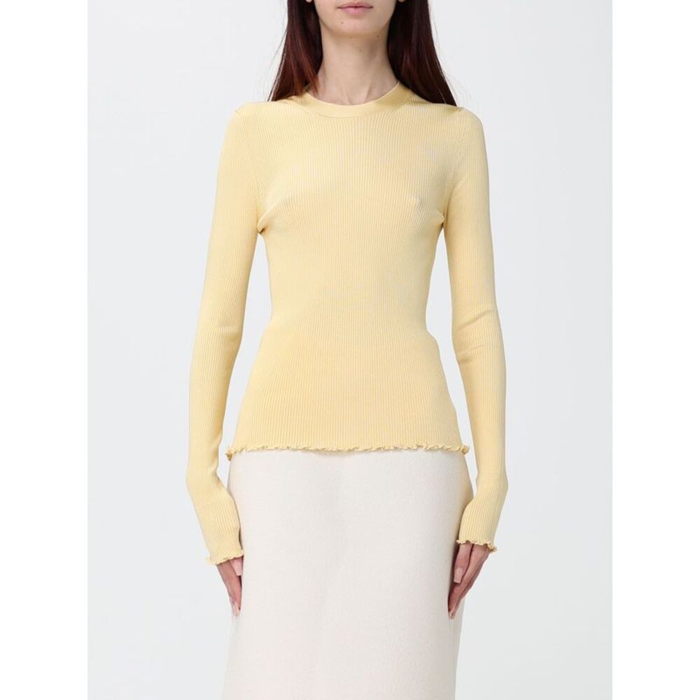 AlaiA Women Slim Fit Ribbed Silk Crewneck Jumper Alaia With Long Sleeves